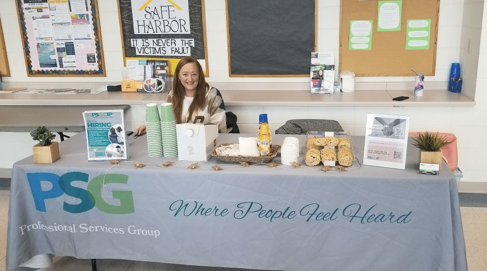 An information table at an event