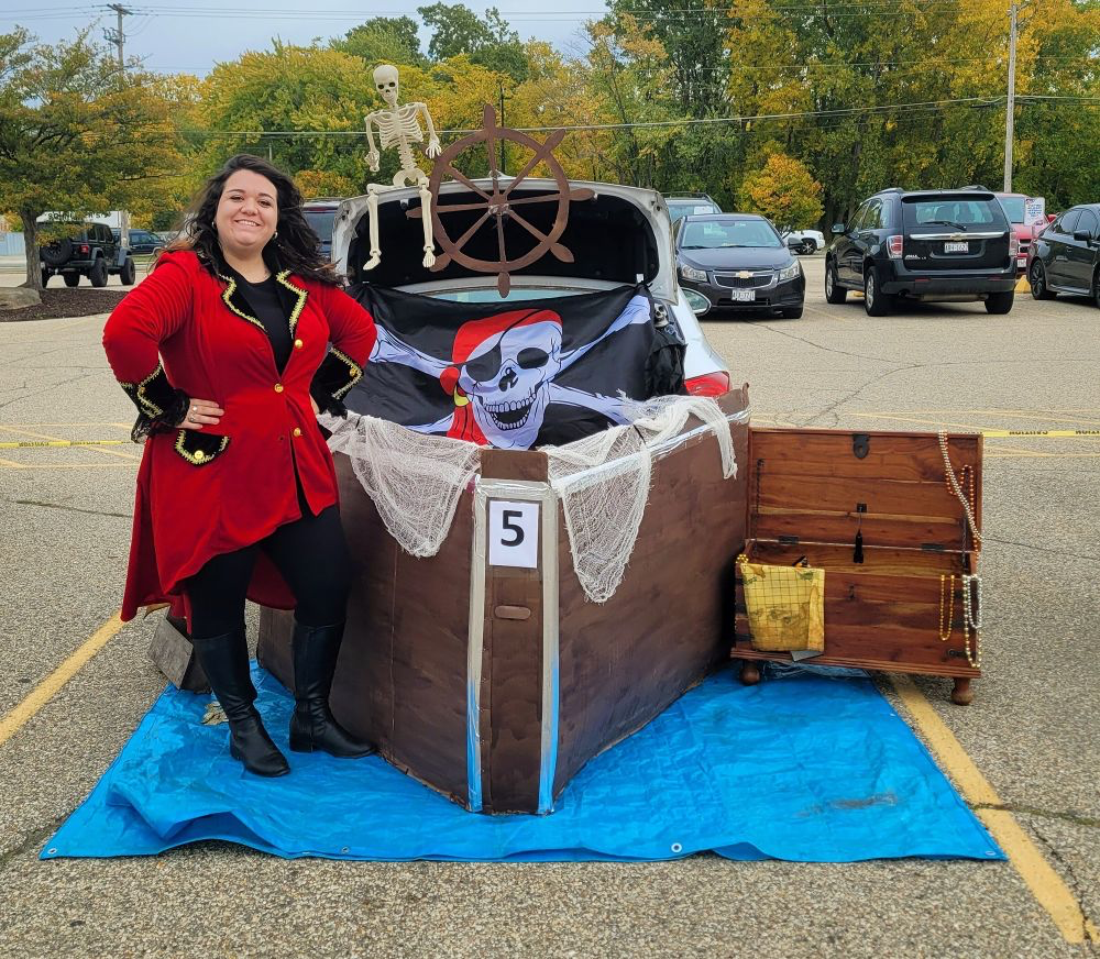 Halloween activities with a pirate ship car